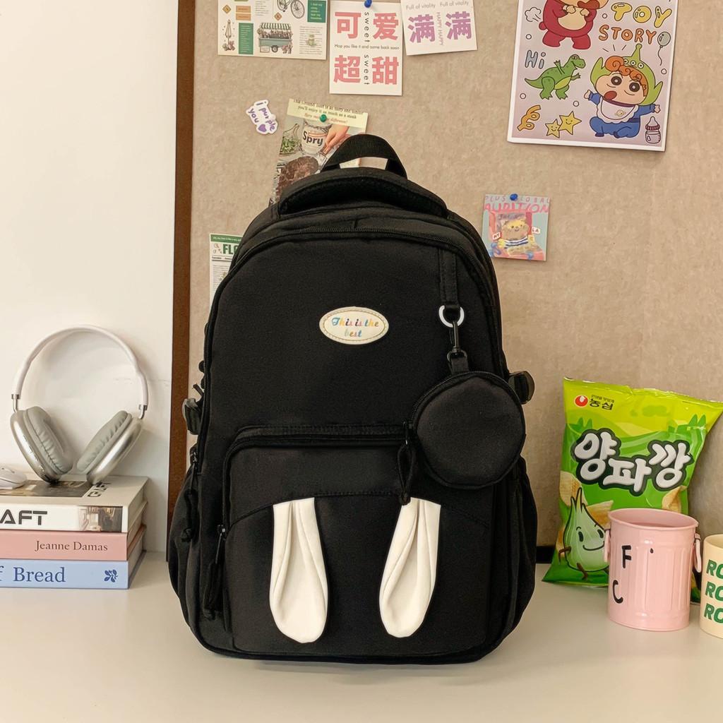 Рюкзак большой вместимости с цветовыми блоками, дизайном кроличьих ушек и принтом букв
Рюкзак большой вместимости с цветовыми блоками, дизайном кроличьих ушек и принтом букв