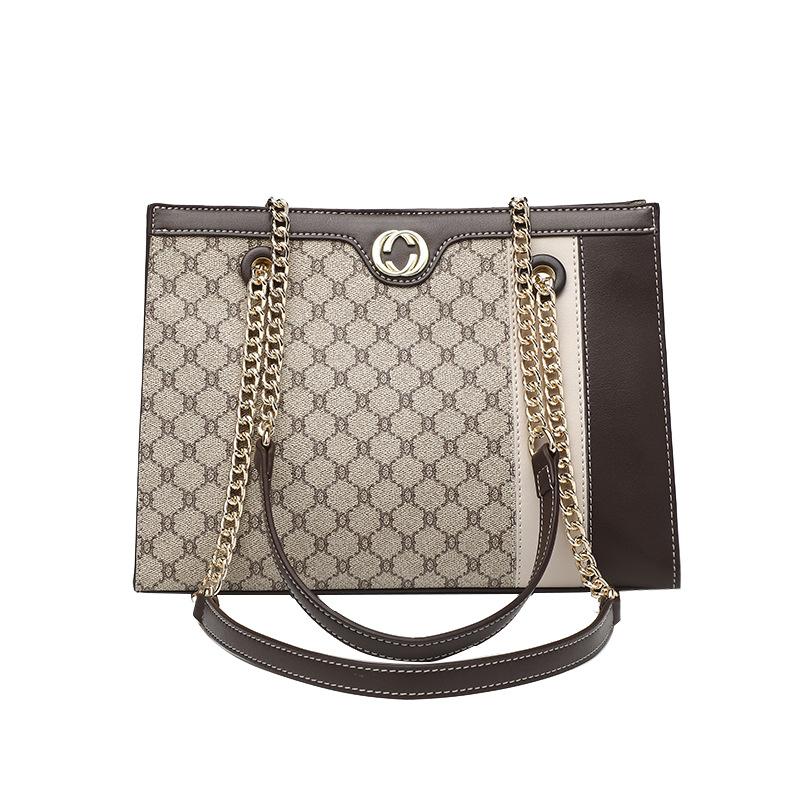 Женская сумка, новинка 2023, модная большая вместительная сумка через плечо на одно плечо, женская винтажная сумка-тоут с принтом цепочки, ручная сумка M