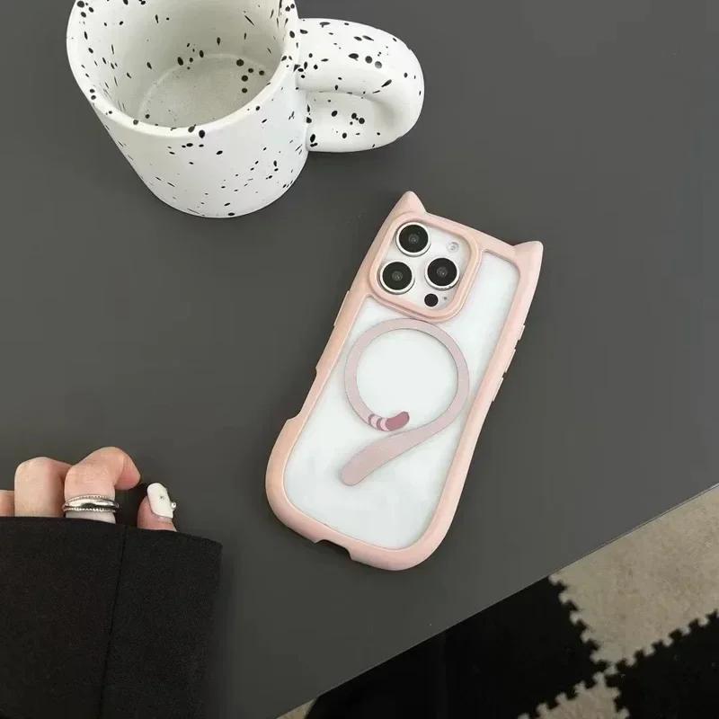 3D Cat Ear Cute Lanyard Magnetic Transparent Case For iPhone 17 16 15 14 13 12 Pro Max Mini Wristband Clear For Magsafe Cover For iPhone 12Mini
3D Cat Ear Cute Lanyard Magnetic Transparent Case For iPhone 17 16 15 14 13 12 Pro Max Mini Wristband Clear For Magsafe Cover For iPhone 12Mini