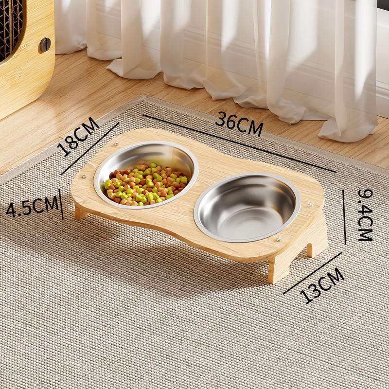 Stainless Steel Cat Dog Bowl Solid Wood Stand Tilted Neck Protection Anti Spill Slow Feeder Single Double Bowl Pet Supplies
Stainless Steel Cat Dog Bowl Solid Wood Stand Tilted Neck Protection Anti Spill Slow Feeder Single Double Bowl Pet Supplies
