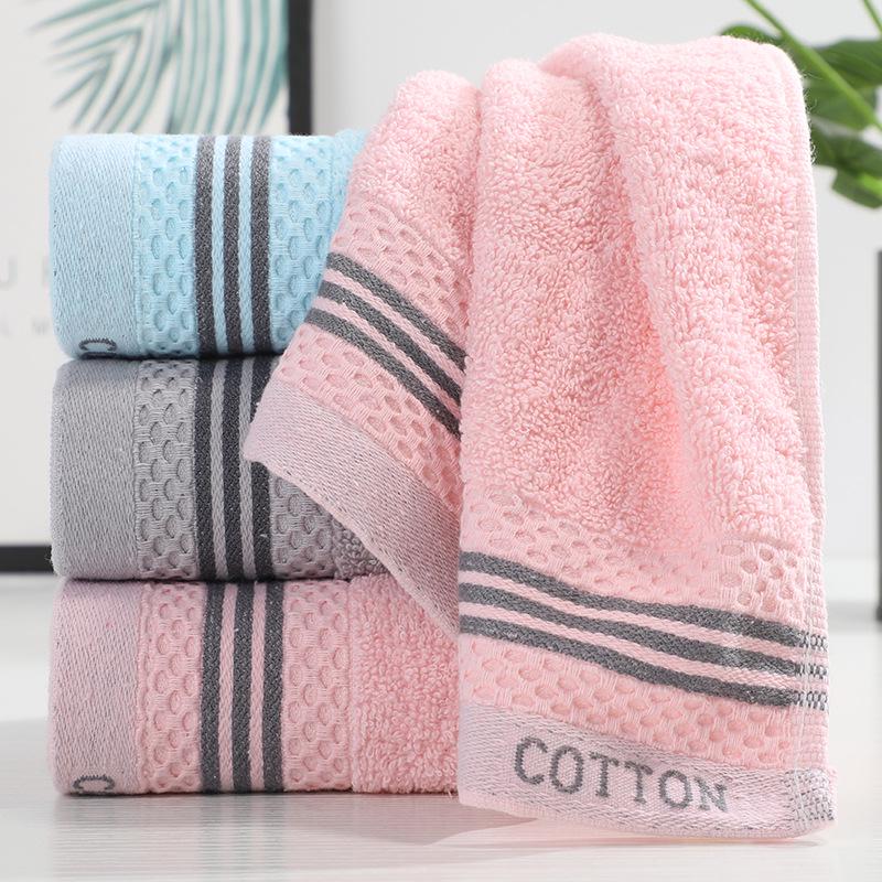 Мягкое, впитывающее полосатое полотенце для лица - хлопковая смесь для домашнего использования