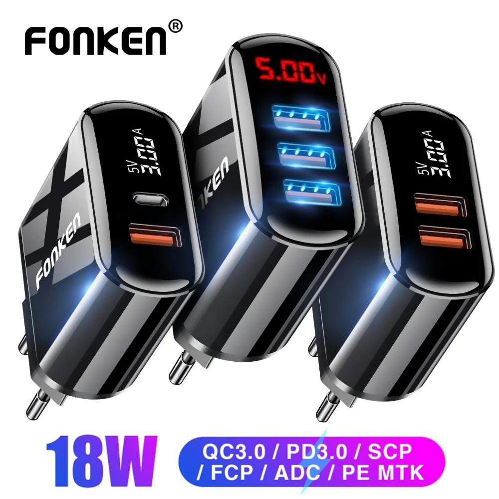 FONKEN Quick Charge 3.0 PD Зарядное устройство 2 порта Быстрая зарядка для телефона Зарядное устройство USB Type C Порт Настенный адаптер Светодиодный дисплей Зарядные устройства для приборной панели
FONKEN Quick Charge 3.0 PD Зарядное устройство 2 порта Быстрая зарядка для телефона Зарядное устройство USB Type C Порт Настенный адаптер Светодиодный дисплей Зарядные устройства для приборной панели