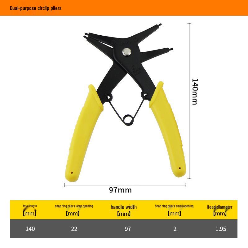 Многофункциональные плоскогубцы для стопорных колец: Инструмент 4-в-1 со сменными головками для внутренних и внешних стопорных колец
Многофункциональные плоскогубцы для стопорных колец: Инструмент 4-в-1 со сменными головками для внутренних и внешних стопорных колец