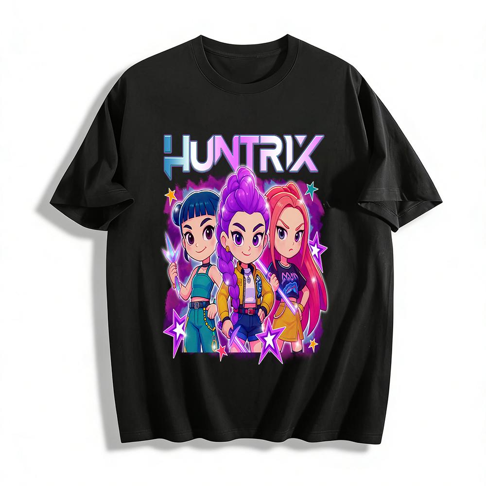 Huntrix Girl Group Cartoon Print Casual Top Trendy Anime Girl Style Loose Comfortable Versatile T-Shirt Pure cotton T-shirt XXS
Huntrix Girl Group Cartoon Print Casual Top Trendy Anime Girl Style Loose Comfortable Versatile T-Shirt Pure cotton T-shirt XXS