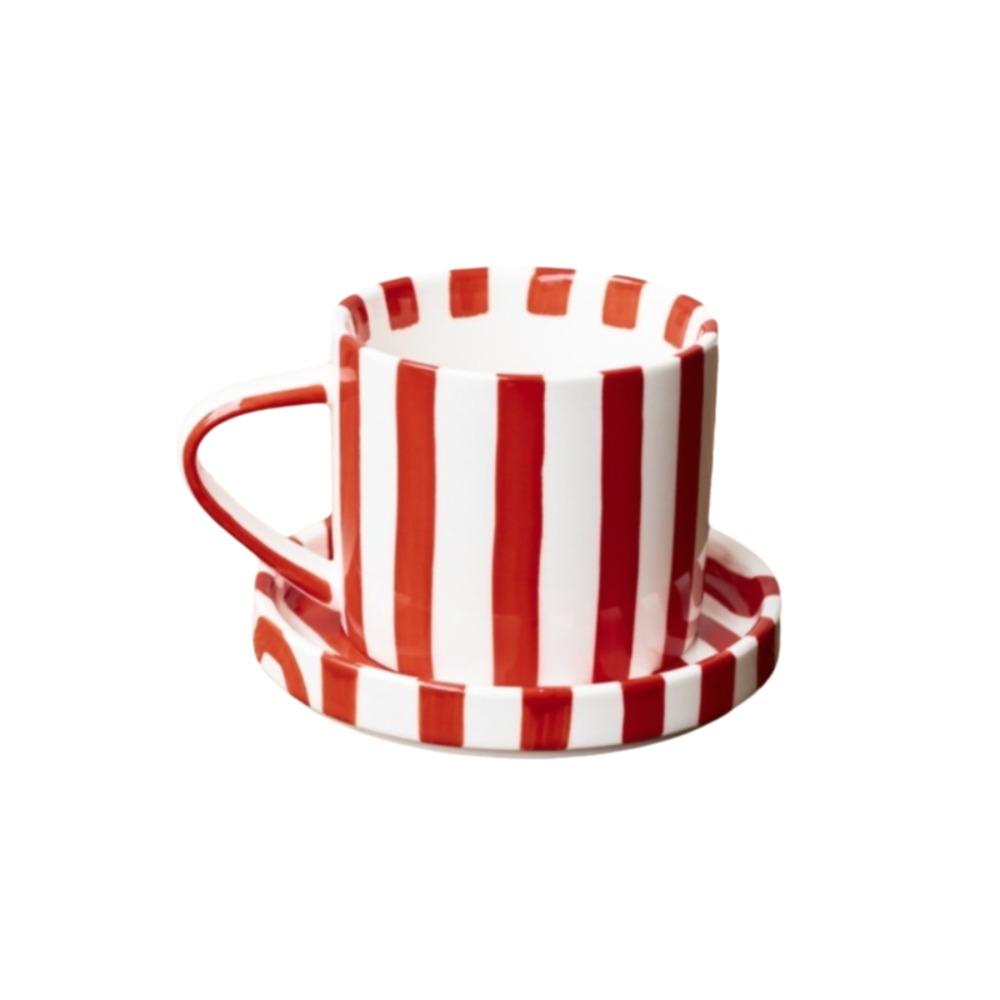 Ceramic Striped Coffee Cup Saucer Set Vintage Couple Mug Fashion Milk Mug Latte червоний
Ceramic Striped Coffee Cup Saucer Set Vintage Couple Mug Fashion Milk Mug Latte червоний