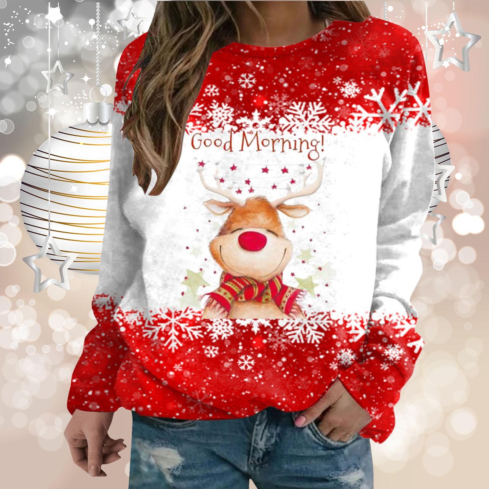 Wiwilys Женская мода Ethos Christmas Повседневный топ с длинными рукавами и круглым вырезом с цифровым принтом
Wiwilys Женская мода Ethos Christmas Повседневный топ с длинными рукавами и круглым вырезом с цифровым принтом