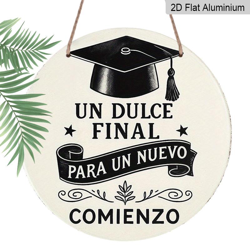 2D Flat, 1pc 7.87x7.87 Inch Round Spanish Aluminum Sign, Vintage Graduation Season Decorative Plaque, Graduation Keepsake Wall Art for Study 1pc
2D Flat, 1pc 7.87x7.87 Inch Round Spanish Aluminum Sign, Vintage Graduation Season Decorative Plaque, Graduation Keepsake Wall Art for Study 1pc