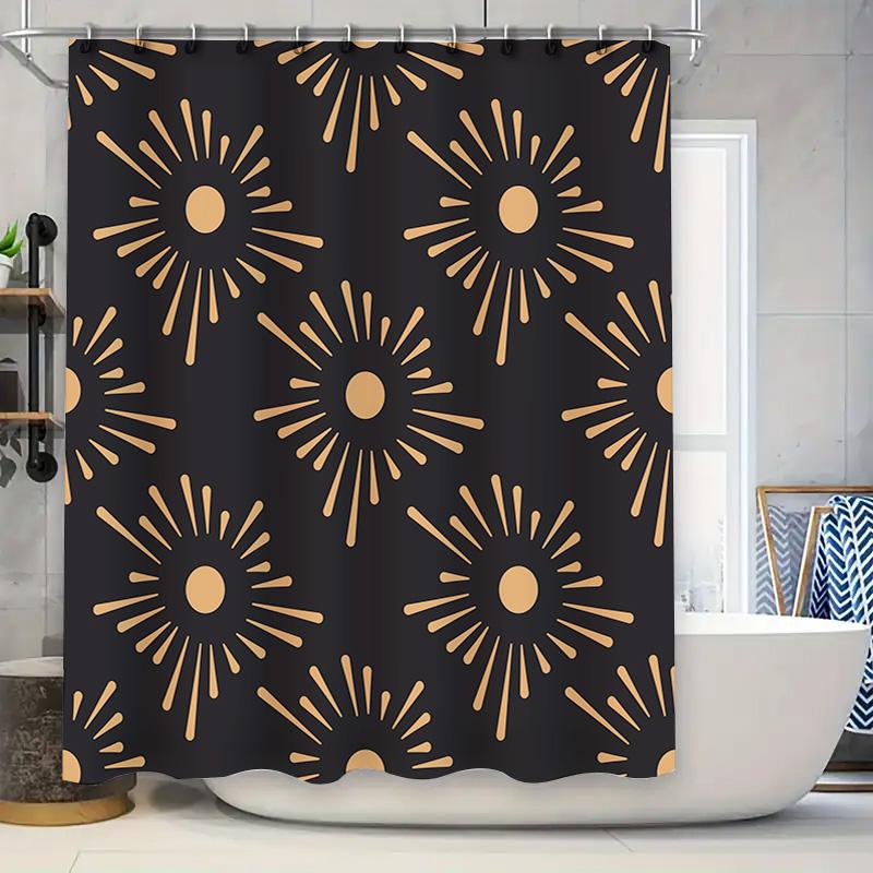 Black Shower Curtain with Gold Sunburst Design for Bathroom Decor Waterproof Fabric Modern Home Accessories on .com 90x180cm
Black Shower Curtain with Gold Sunburst Design for Bathroom Decor Waterproof Fabric Modern Home Accessories on .com 90x180cm