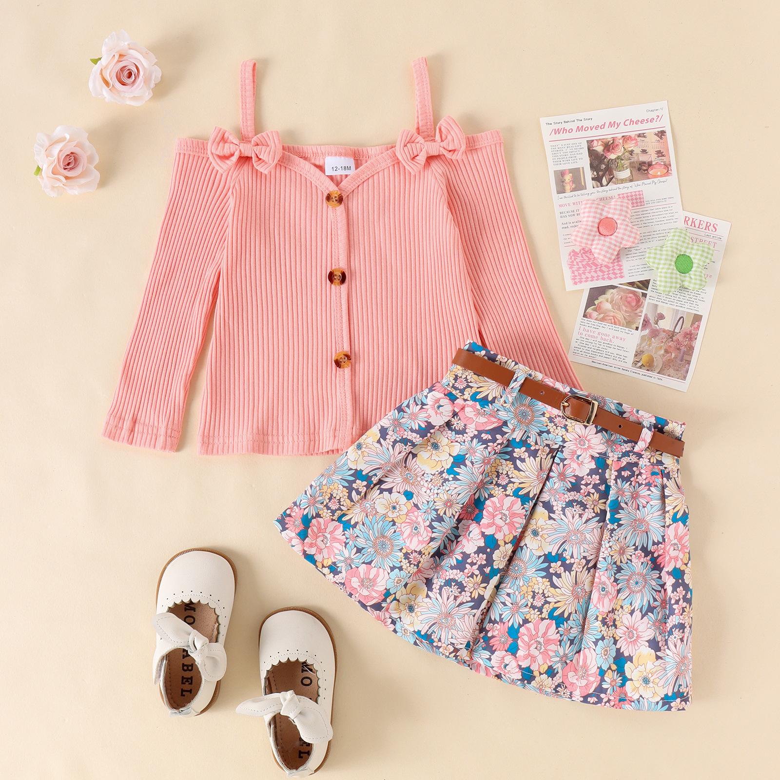 Модный костюм для девочек, летний детский повседневный костюм с длинными рукавами и юбкой с цветочным принтом 18-24M розовый
Модный костюм для девочек, летний детский повседневный костюм с длинными рукавами и юбкой с цветочным принтом 18-24M розовый