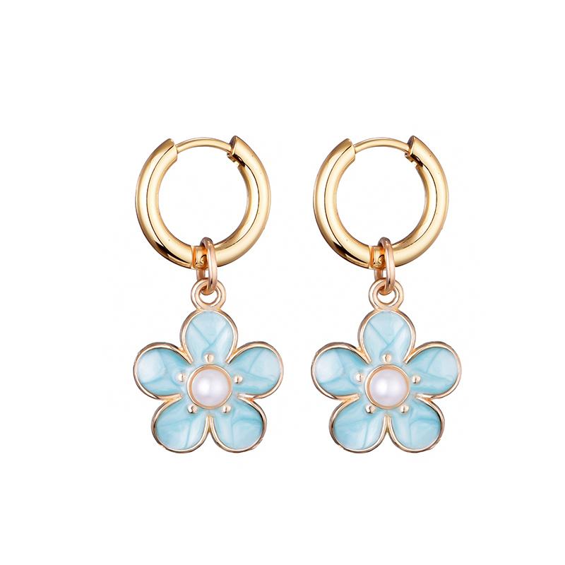 Fashion Cute Pearl Flower Pendant Hoop Earrings For Women Girls Stainless Steel Gold Color Ear Buckle Enamel Charm Drop Zircon светло-синий
Fashion Cute Pearl Flower Pendant Hoop Earrings For Women Girls Stainless Steel Gold Color Ear Buckle Enamel Charm Drop Zircon светло-синий