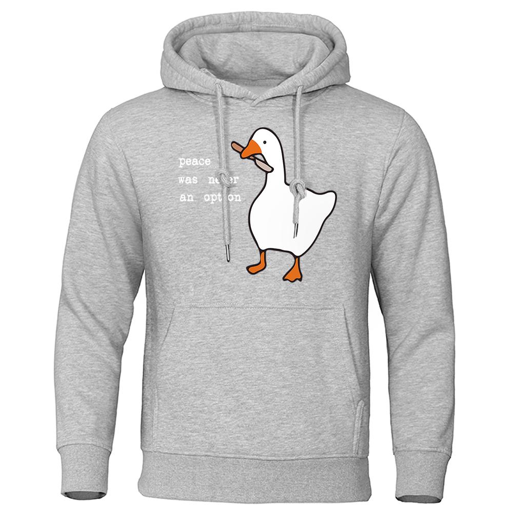 Мир никогда не был вариантом, толстовки с принтом мультфильмов, мужская модная теплая одежда, осенняя флисовая толстовка с капюшоном, большая белая утка, забавная толстовка 3XL
Мир никогда не был вариантом, толстовки с принтом мультфильмов, мужская модная теплая одежда, осенняя флисовая толстовка с капюшоном, большая белая утка, забавная толстовка 3XL