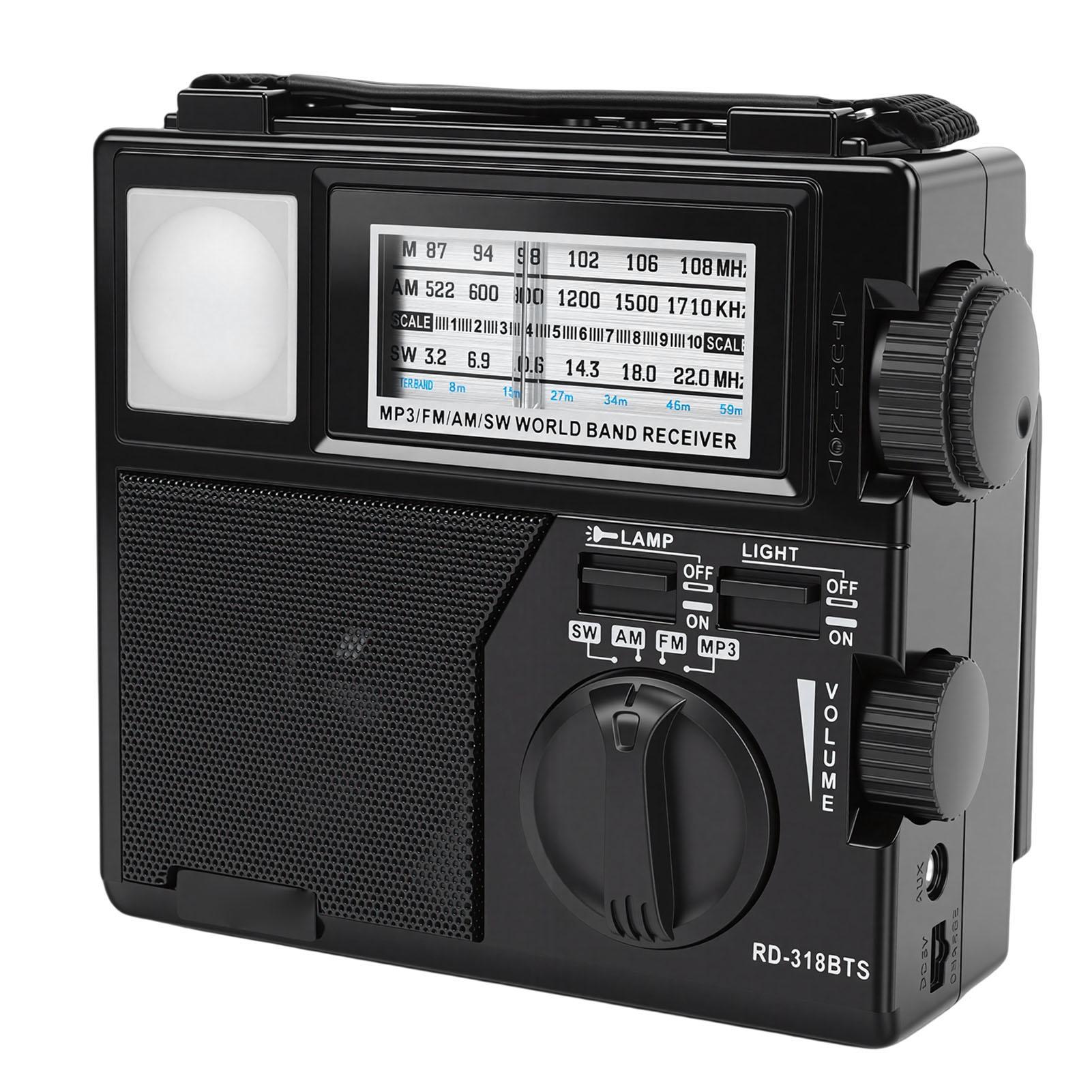 AM FM SW Radio Solar Battery Operated USB Rechargeable Bluethooth Portable Radio Supports Memory Card USB Playback with
AM FM SW Radio Solar Battery Operated USB Rechargeable Bluethooth Portable Radio Supports Memory Card USB Playback with