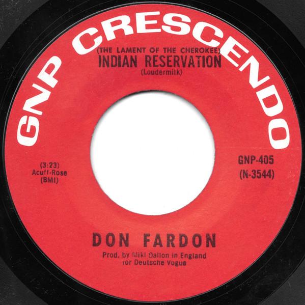 7inch Record DON FARDON - (The Lament Of The Cherokee) Indian GNP405 GNP Crescendo 1968 US Rock Used
7inch Record DON FARDON - (The Lament Of The Cherokee) Indian GNP405 GNP Crescendo 1968 US Rock Used
