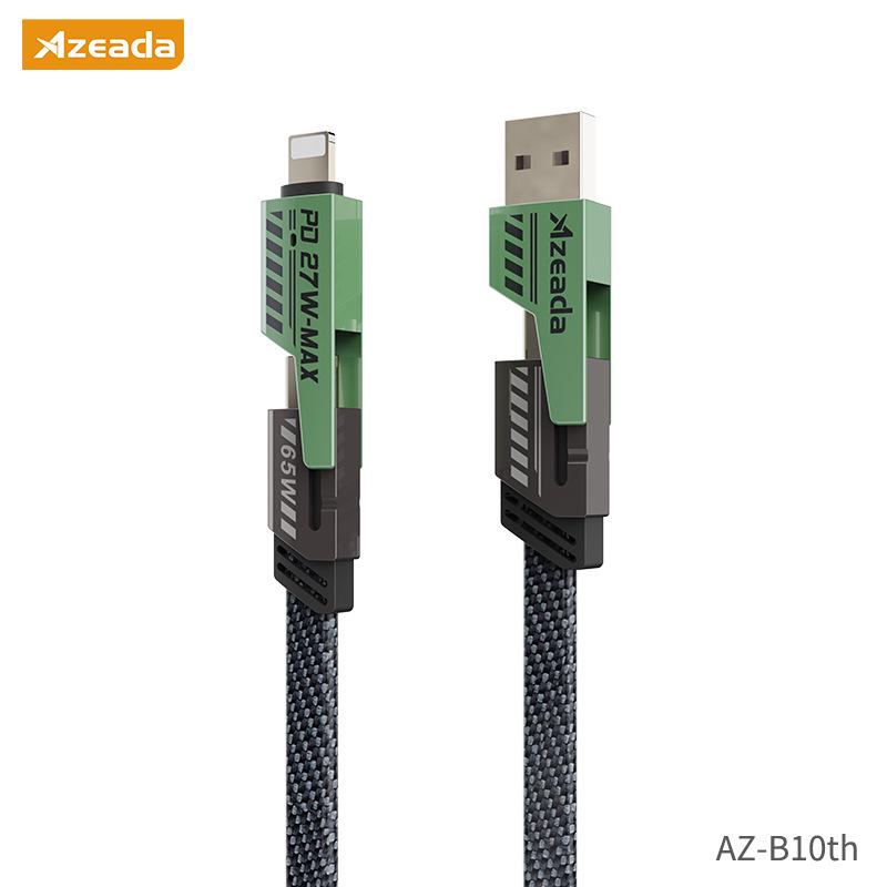 AZEADA 65W 4-in-1 PD Fast Charge Data Cable, Nylon Braided, Type-C for Laptops
AZEADA 65W 4-in-1 PD Fast Charge Data Cable, Nylon Braided, Type-C for Laptops