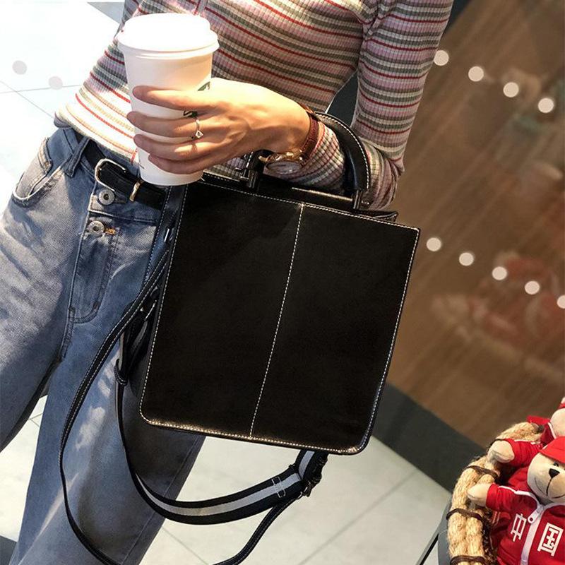 Большая сумка Новая сумка-тоут Мода На плечо Женская сумка Универсальная сумка-мессенджер Кожаная сумка чёрный