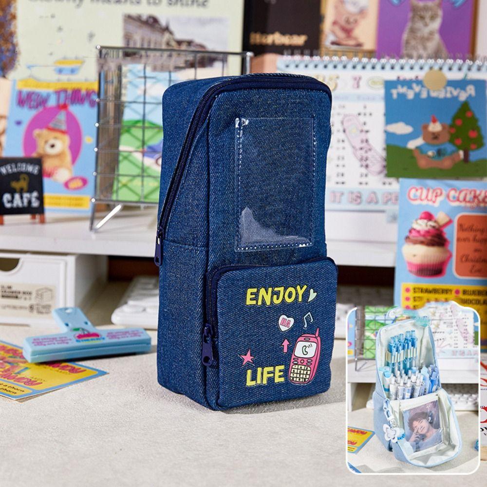 Large Capacity Pencil Case Kawaii Stationery Storage Bag Portable Denim Pencil Bag School Supplies синій
Large Capacity Pencil Case Kawaii Stationery Storage Bag Portable Denim Pencil Bag School Supplies синій
