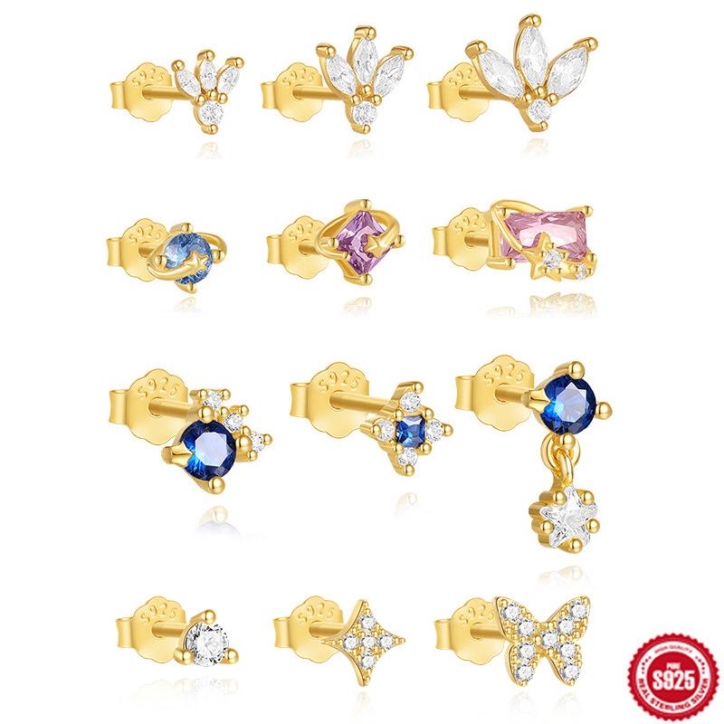 Delicate And Small Dream Blue Zirconium Star Candy Star Horse Eye Stud Earrings Three-Piece Set, Premium Zircon Earrings. 925 Silver
Delicate And Small Dream Blue Zirconium Star Candy Star Horse Eye Stud Earrings Three-Piece Set, Premium Zircon Earrings. 925 Silver
