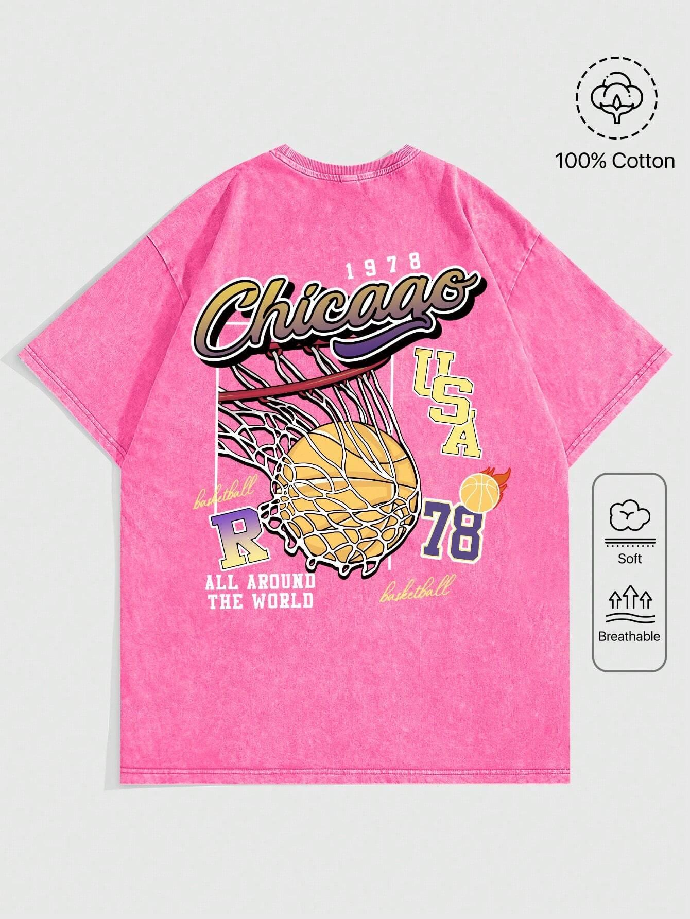 Women Casual Cotton Washed TShirt Chicago USA Basketball Printing Tops Fashion Oneck Tee Short Oversize Street Female Clothing S
Women Casual Cotton Washed TShirt Chicago USA Basketball Printing Tops Fashion Oneck Tee Short Oversize Street Female Clothing S