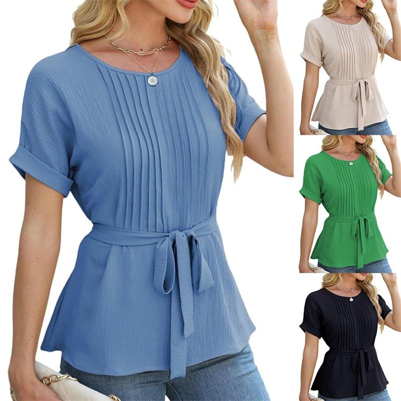 Spring And Summer Casual Shirt Ruffled Pleated Round Neck Short-sleeved Blouse Fashion Women XXL абрикос світлого кольору
Spring And Summer Casual Shirt Ruffled Pleated Round Neck Short-sleeved Blouse Fashion Women XXL абрикос світлого кольору