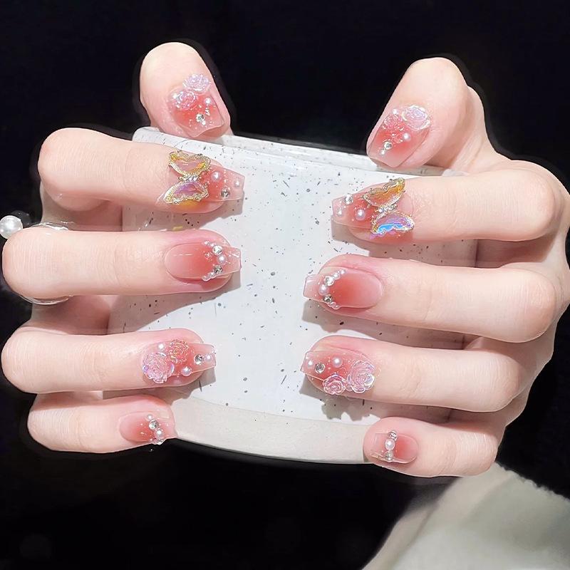 Camellia Aurora Pearl Butterfly Press-On Nails: Transparent Blush Nail Stickers & Fake Nails Glue Kit
Camellia Aurora Pearl Butterfly Press-On Nails: Transparent Blush Nail Stickers & Fake Nails Glue Kit