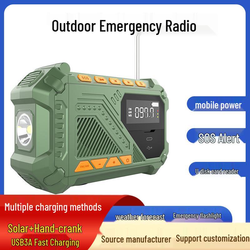 Solar-Powered Hand-Crank Radio with Emergency Power Bank and Multifunctional Capabilities сірий колір
Solar-Powered Hand-Crank Radio with Emergency Power Bank and Multifunctional Capabilities сірий колір