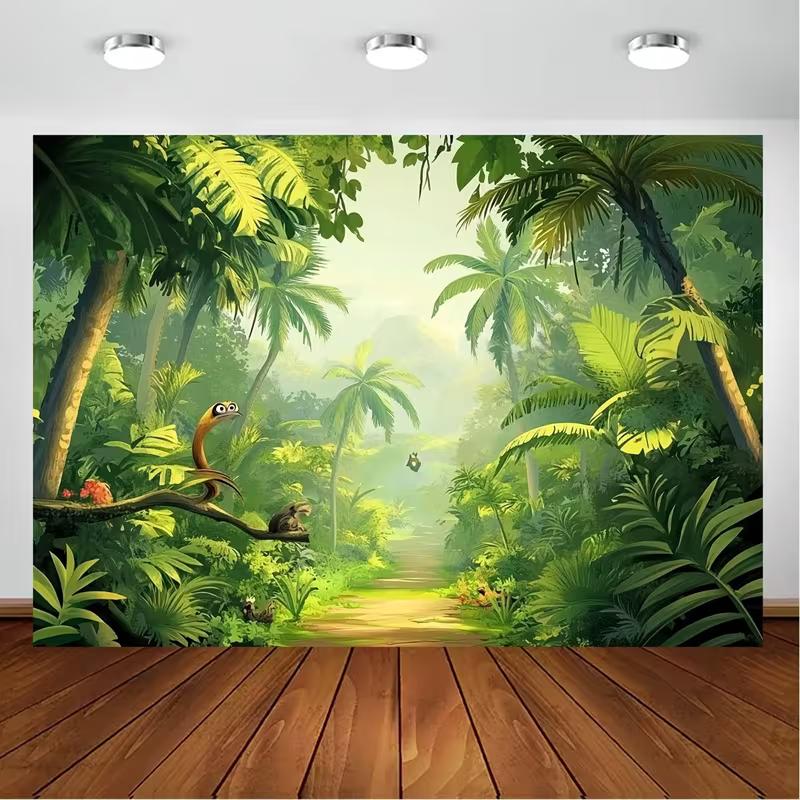 2D Lush Green Jungle Tapestry Cartoon Forest Snake Monkey Wall Hanging for Party Decor 47.2x31.5inch/120*80cm
2D Lush Green Jungle Tapestry Cartoon Forest Snake Monkey Wall Hanging for Party Decor 47.2x31.5inch/120*80cm