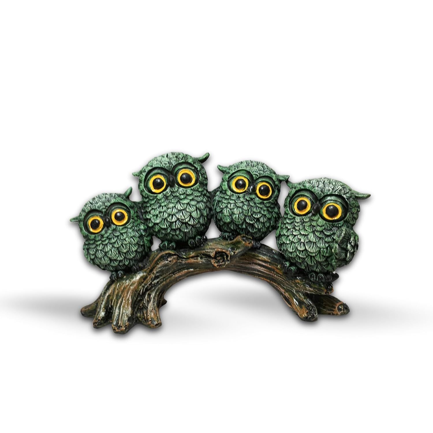 Green Poly Resin Owl Family Sitting on a Branch 10 Inches - Set of 1 Showpiece Owl Family Sitting Figurine for Home Decor Living Room Office Home
Green Poly Resin Owl Family Sitting on a Branch 10 Inches - Set of 1 Showpiece Owl Family Sitting Figurine for Home Decor Living Room Office Home