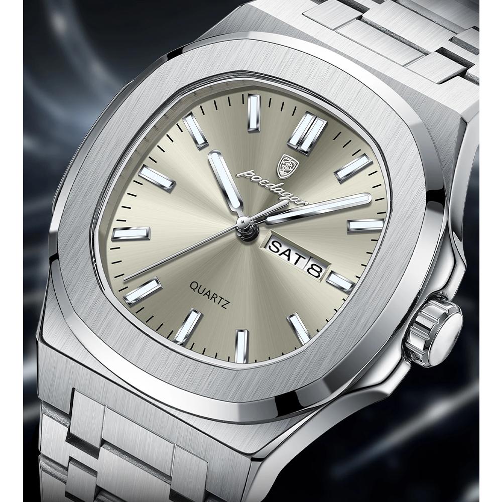 Square Luxury Men Wristwatch Waterproof Luminous Date Stainless Steel Male Clock Business Sports Quartz Watches For Men срібний/сірий
Square Luxury Men Wristwatch Waterproof Luminous Date Stainless Steel Male Clock Business Sports Quartz Watches For Men срібний/сірий