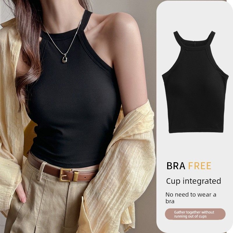 Red Halter Neck Camisole for Women, Popular in Spring and Summer, with Built-In Bra Pads, Sexy Sleeveless Inner Wear Black L (Suitable for 57.5-65kg)
Red Halter Neck Camisole for Women, Popular in Spring and Summer, with Built-In Bra Pads, Sexy Sleeveless Inner Wear Black L (Suitable for 57.5-65kg)
