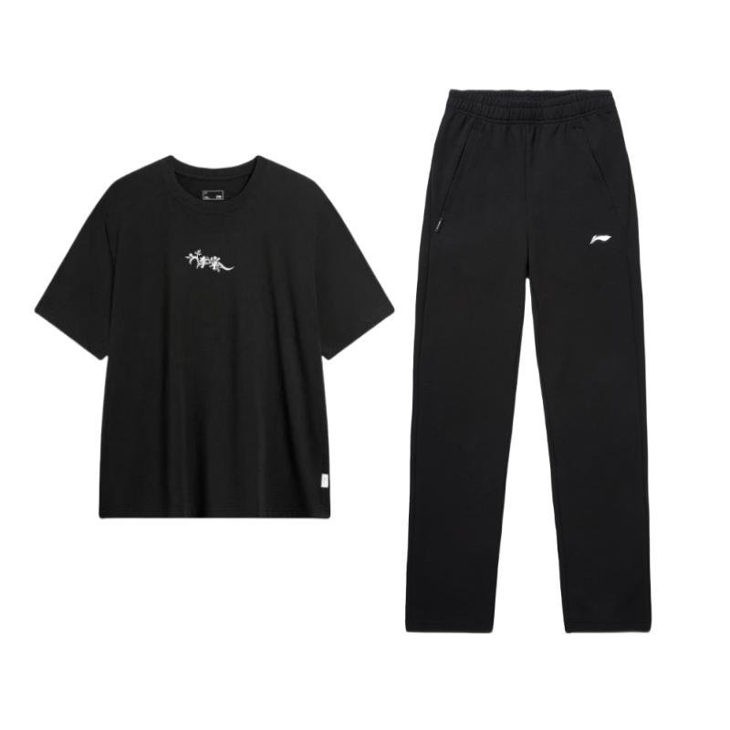 Li Ning Логотип с принтом, круглым вырезом, заниженной линией плеч, свободный, с коротким рукавом, эластичный пояс, длинные брюки, повседневный спортивный костюм, мужской костюм, черный YYKU143-1+AHSU321-4 S
Li Ning Логотип с принтом, круглым вырезом, заниженной линией плеч, свободный, с коротким рукавом, эластичный пояс, длинные брюки, повседневный спортивный костюм, мужской костюм, черный YYKU143-1+AHSU321-4 S