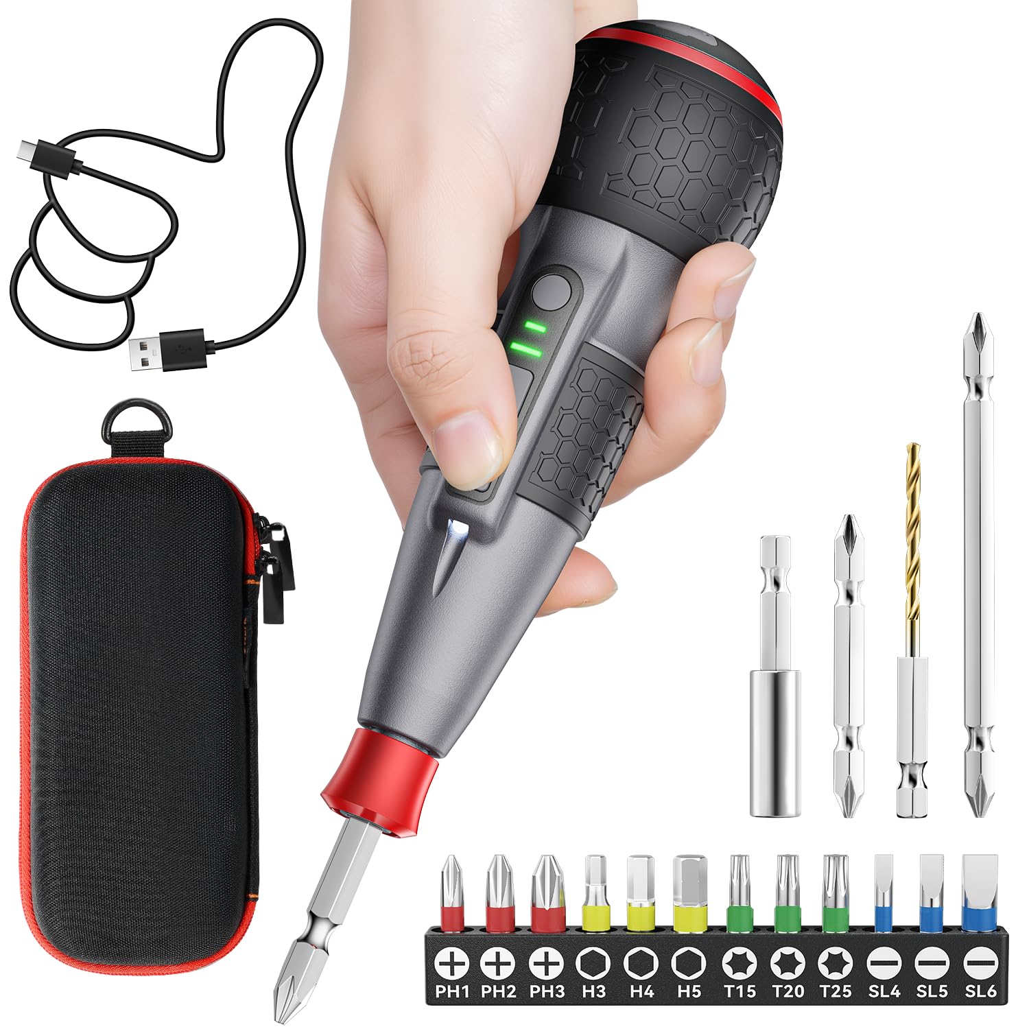 Yacooda Compact Electric Screwdriver for 2025 Super Torque and No Shaft Electric Manual Bit Storage LED Easy to Suitable for Women and Black [New -
Yacooda Compact Electric Screwdriver for 2025 Super Torque and No Shaft Electric Manual Bit Storage LED Easy to Suitable for Women and Black [New -