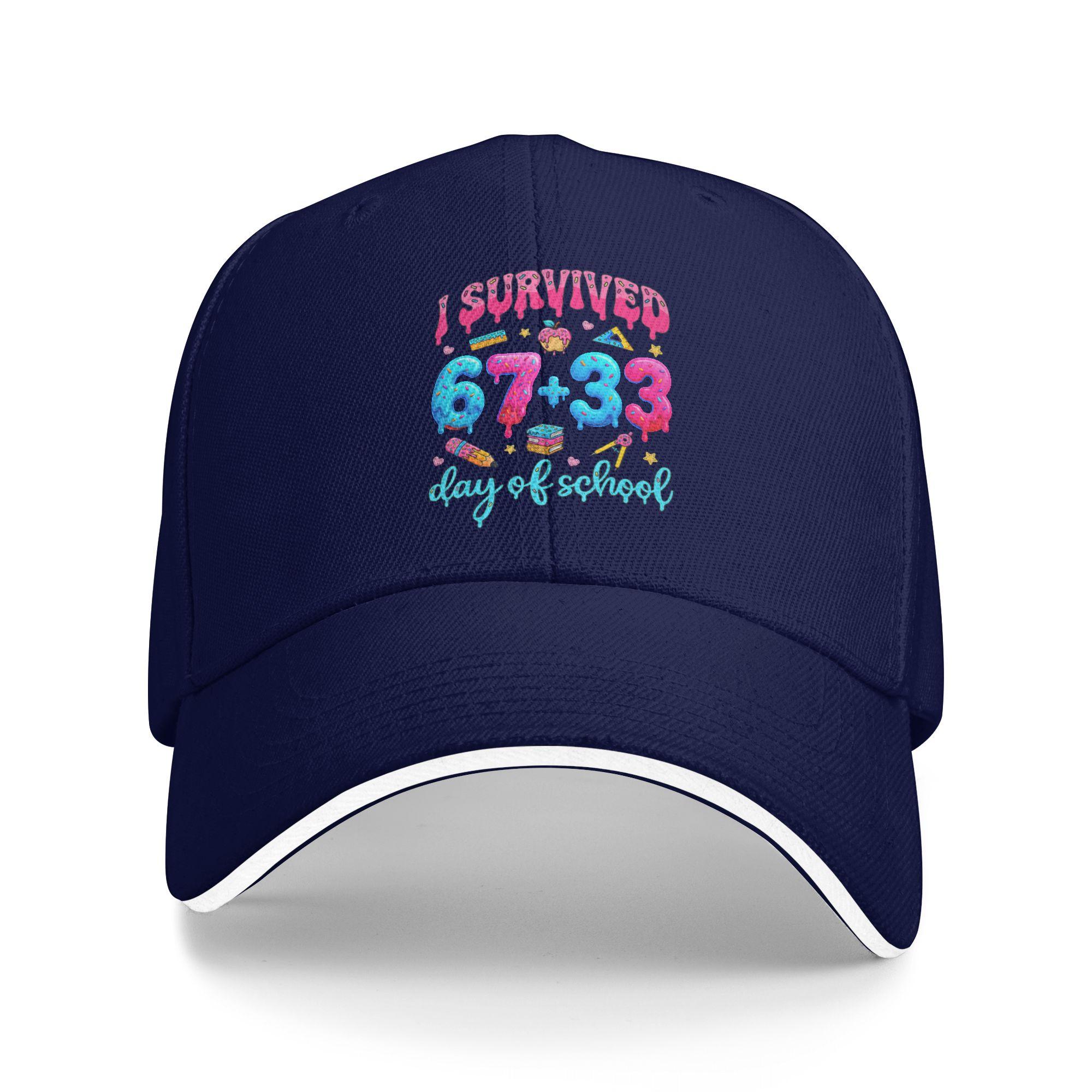Summer I Survived 67 33 Days of School Happy 100 Days of School Baseball Cap Kpop Rock Classic Sun Trucker Hat Men Snapback Cap As Picture темно-синього кольору
Summer I Survived 67 33 Days of School Happy 100 Days of School Baseball Cap Kpop Rock Classic Sun Trucker Hat Men Snapback Cap As Picture темно-синього кольору