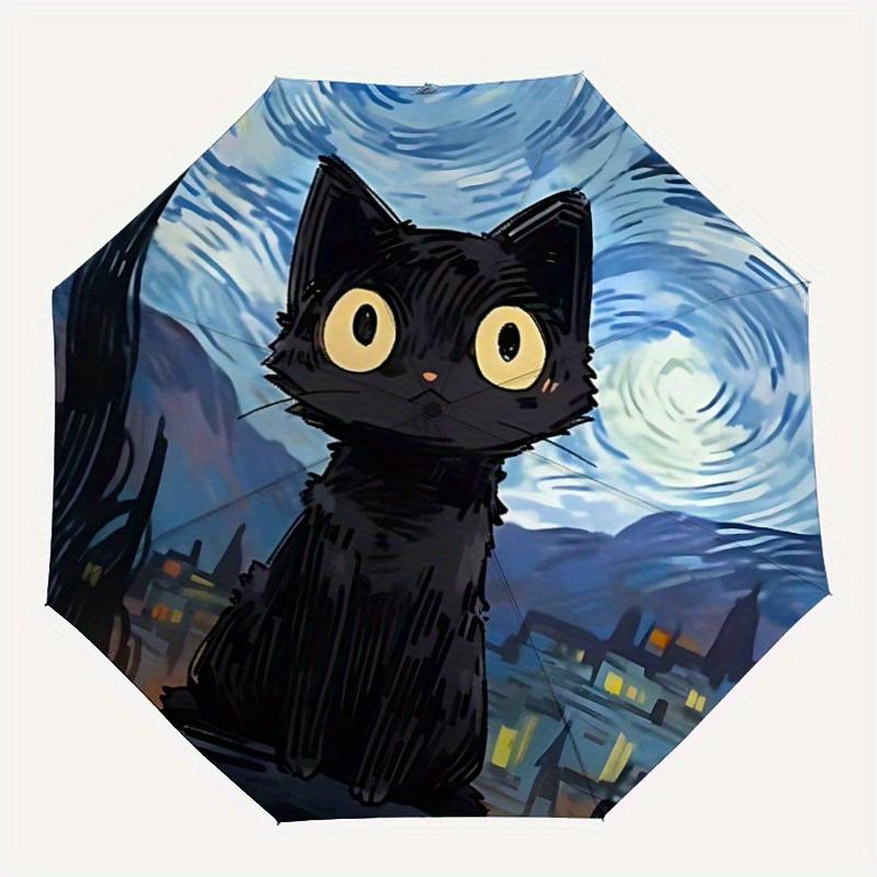 1pc Night Cat Automatic Folding Umbrella, 8-Rib Sturdy Canopy, Portable Travel Umbrella for Outdoor Use
1pc Night Cat Automatic Folding Umbrella, 8-Rib Sturdy Canopy, Portable Travel Umbrella for Outdoor Use
