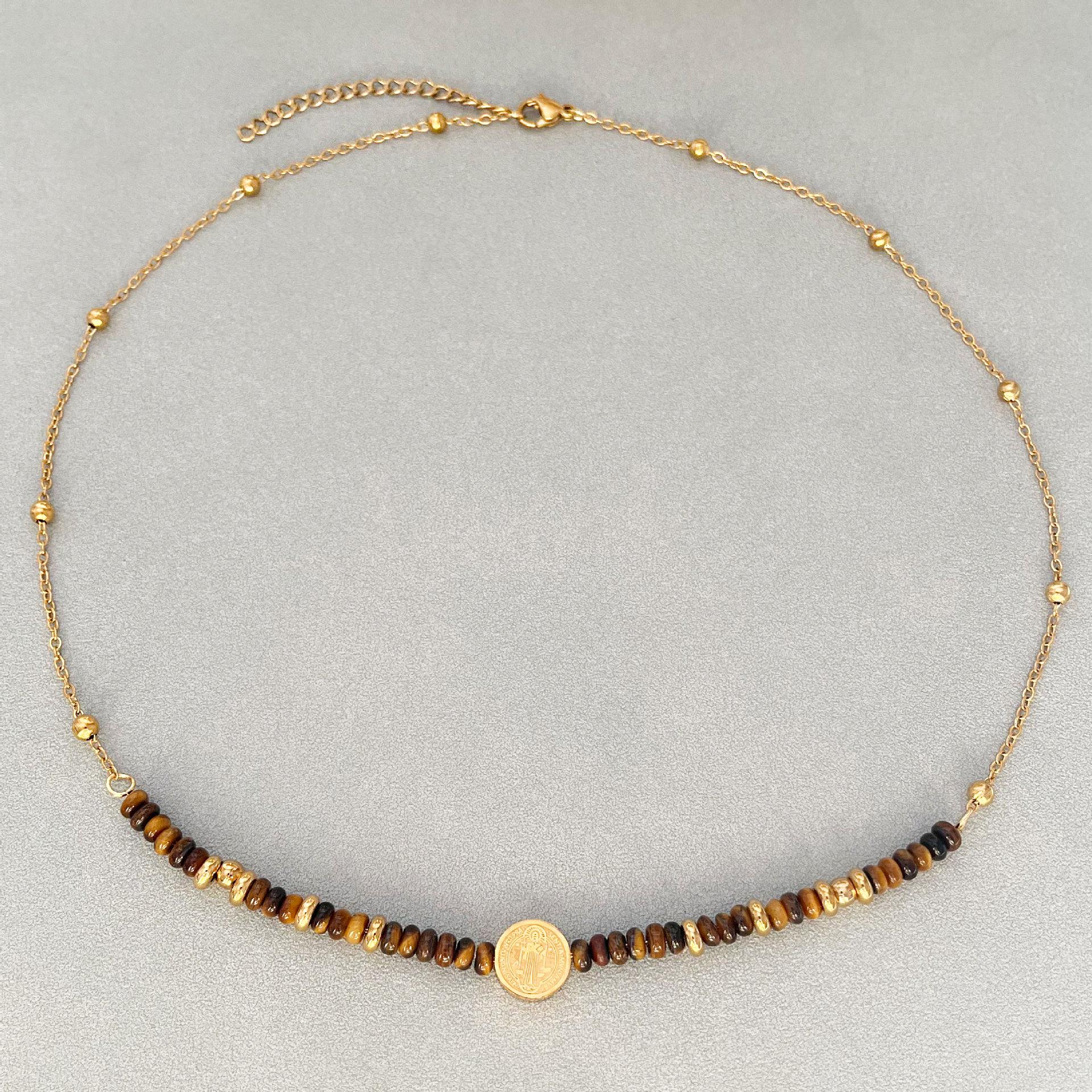 Retro Heart Patchwork Tiger s Eye Necklace - Luxurious Versatile Stainless Steel Accessory
Retro Heart Patchwork Tiger s Eye Necklace - Luxurious Versatile Stainless Steel Accessory