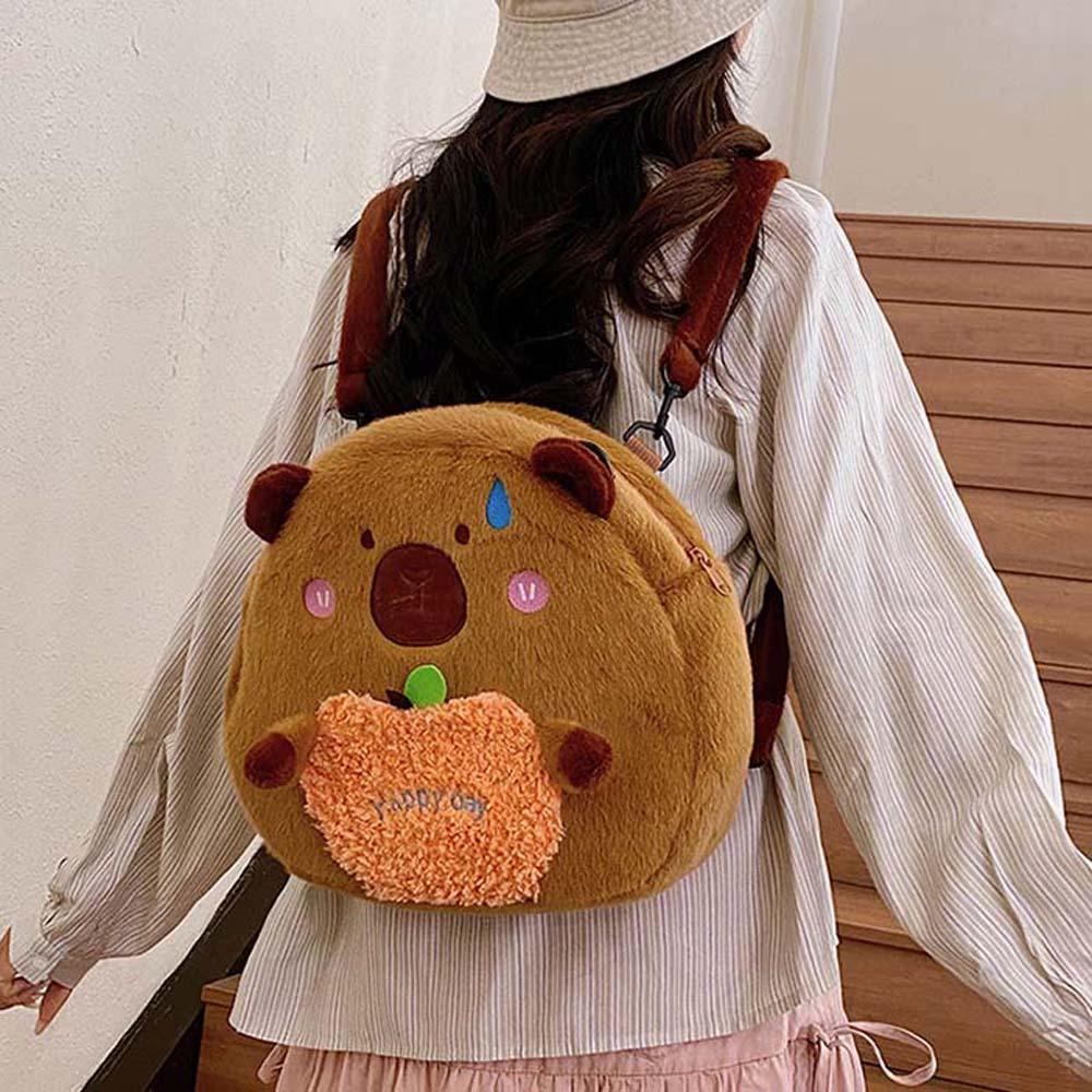 Soft Capybara Shoulder Bag Large Capacity Cartoon Doll Backpack Plush Capybara Daypack Friends Style 1
Soft Capybara Shoulder Bag Large Capacity Cartoon Doll Backpack Plush Capybara Daypack Friends Style 1