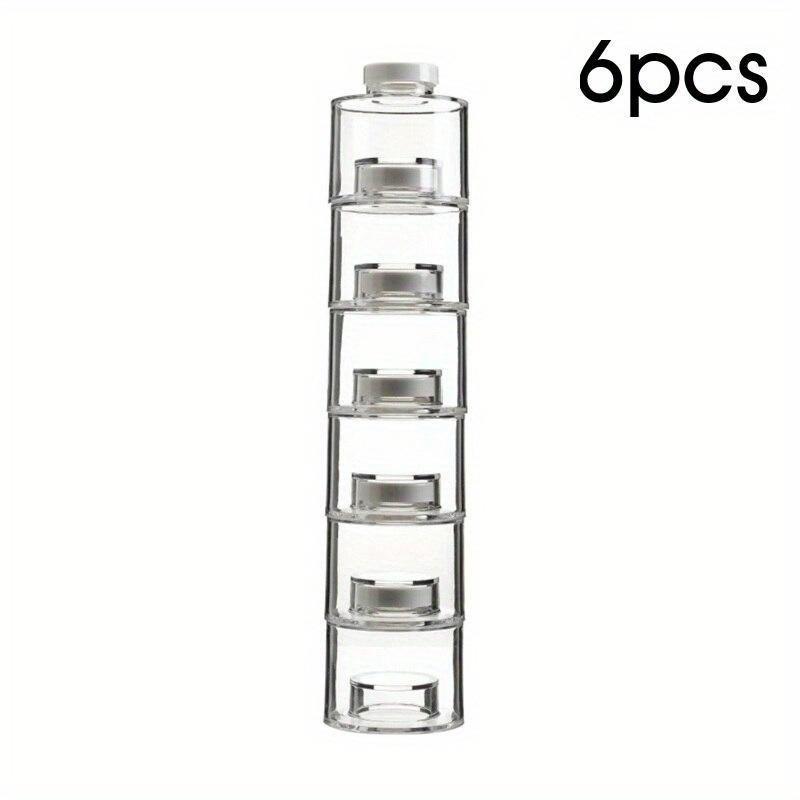 6 шт./компл., банка для специй, шейкер для перца, башня для специй, инструменты для трав и специй, прозрачные банки для приправ, кухонная полка, бутылки для приправ
