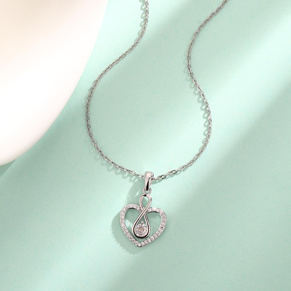 Zircon 8-Character Infinite Love Necklace French Light Luxury Smart Temperament Hollow Peach Heart-Shaped Clavicle Chain Copper
Zircon 8-Character Infinite Love Necklace French Light Luxury Smart Temperament Hollow Peach Heart-Shaped Clavicle Chain Copper