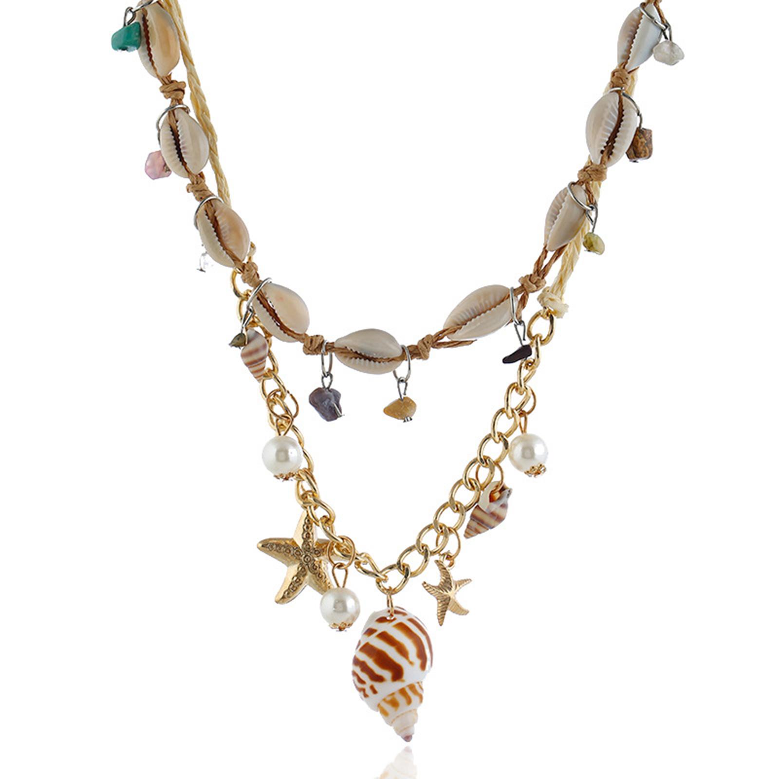 Fashion Retro Boho Natural Seashell Starfish Conch Exaggerated Beaded Necklace Starfish Choker Girl Trend Jewelry 1
Fashion Retro Boho Natural Seashell Starfish Conch Exaggerated Beaded Necklace Starfish Choker Girl Trend Jewelry 1