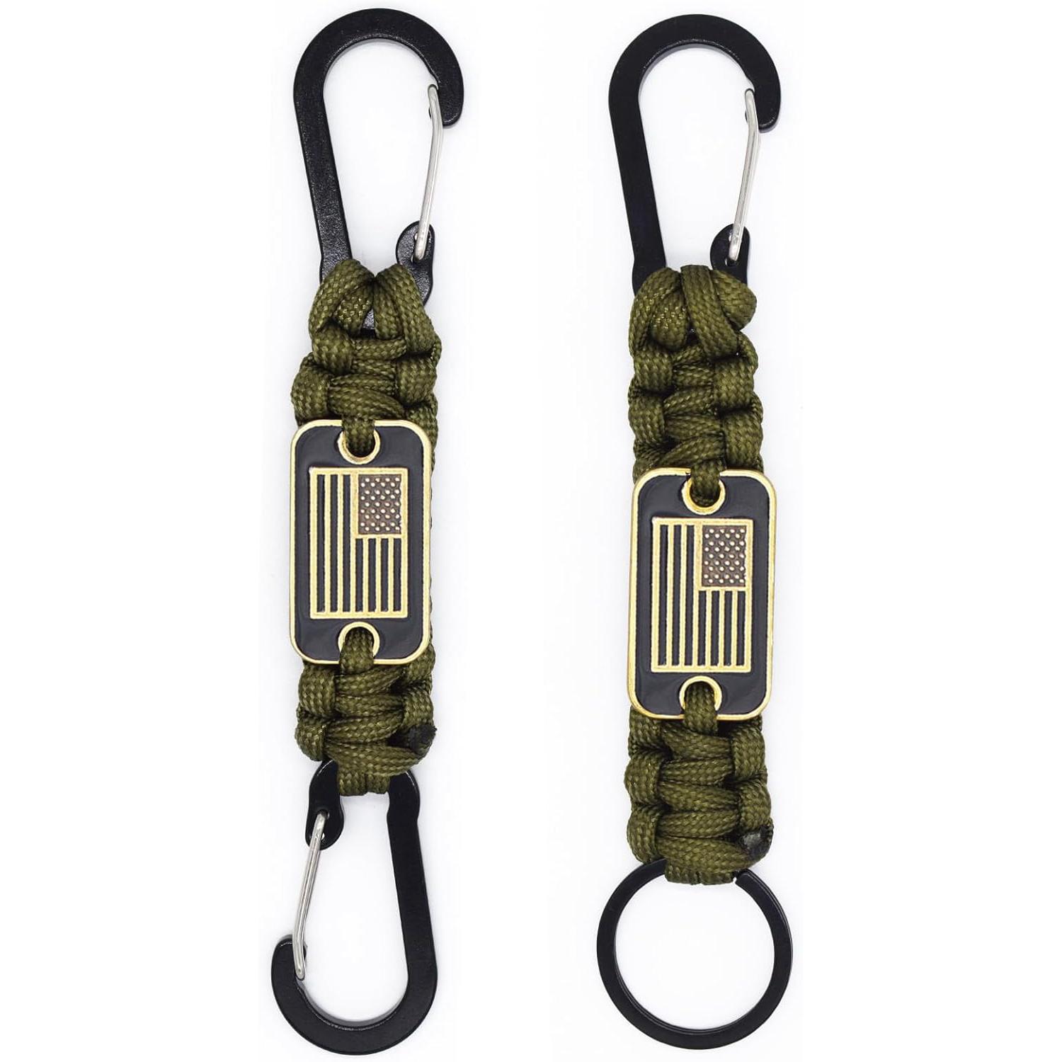 2 Pieces Heavy Duty Paracord Lanyard Necklace 550 Braided Keychain featuring USA Flag Parachute Rope designed for Outdoor Camping Hiking Keys
2 Pieces Heavy Duty Paracord Lanyard Necklace 550 Braided Keychain featuring USA Flag Parachute Rope designed for Outdoor Camping Hiking Keys