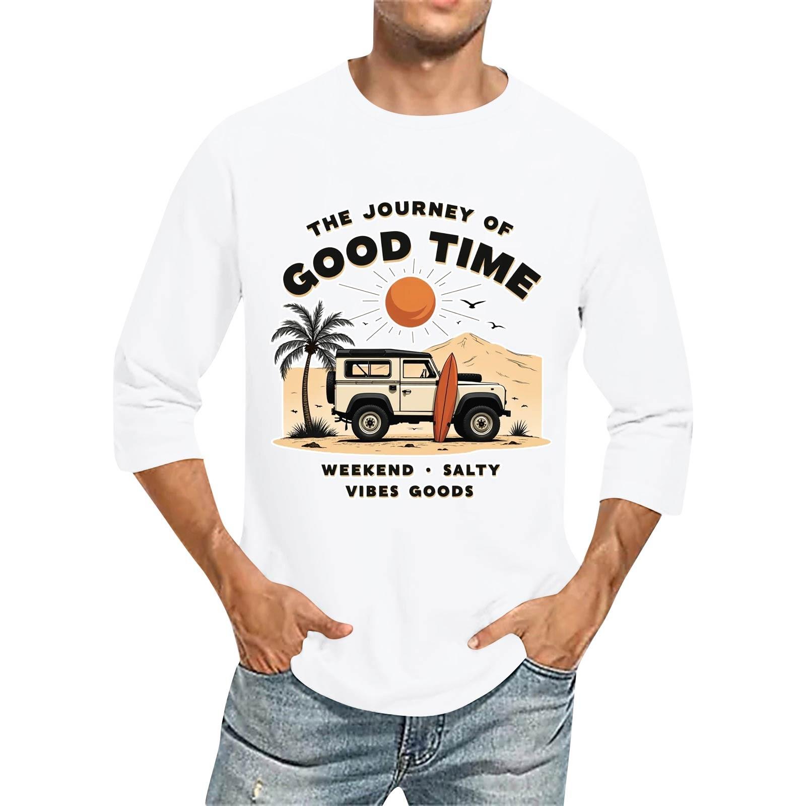 Мужская повседневная модная футболка с круглым вырезом и рукавом три четверти XL белый
Мужская повседневная модная футболка с круглым вырезом и рукавом три четверти XL белый