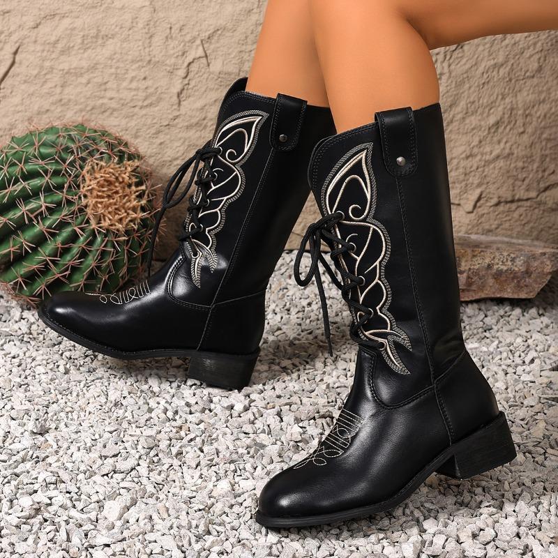 Fashion Lace-up Embroidered Women s 2025 New Square Toe Mid-Cone Boots Block Heel Fashion Boots 36
Fashion Lace-up Embroidered Women s 2025 New Square Toe Mid-Cone Boots Block Heel Fashion Boots 36