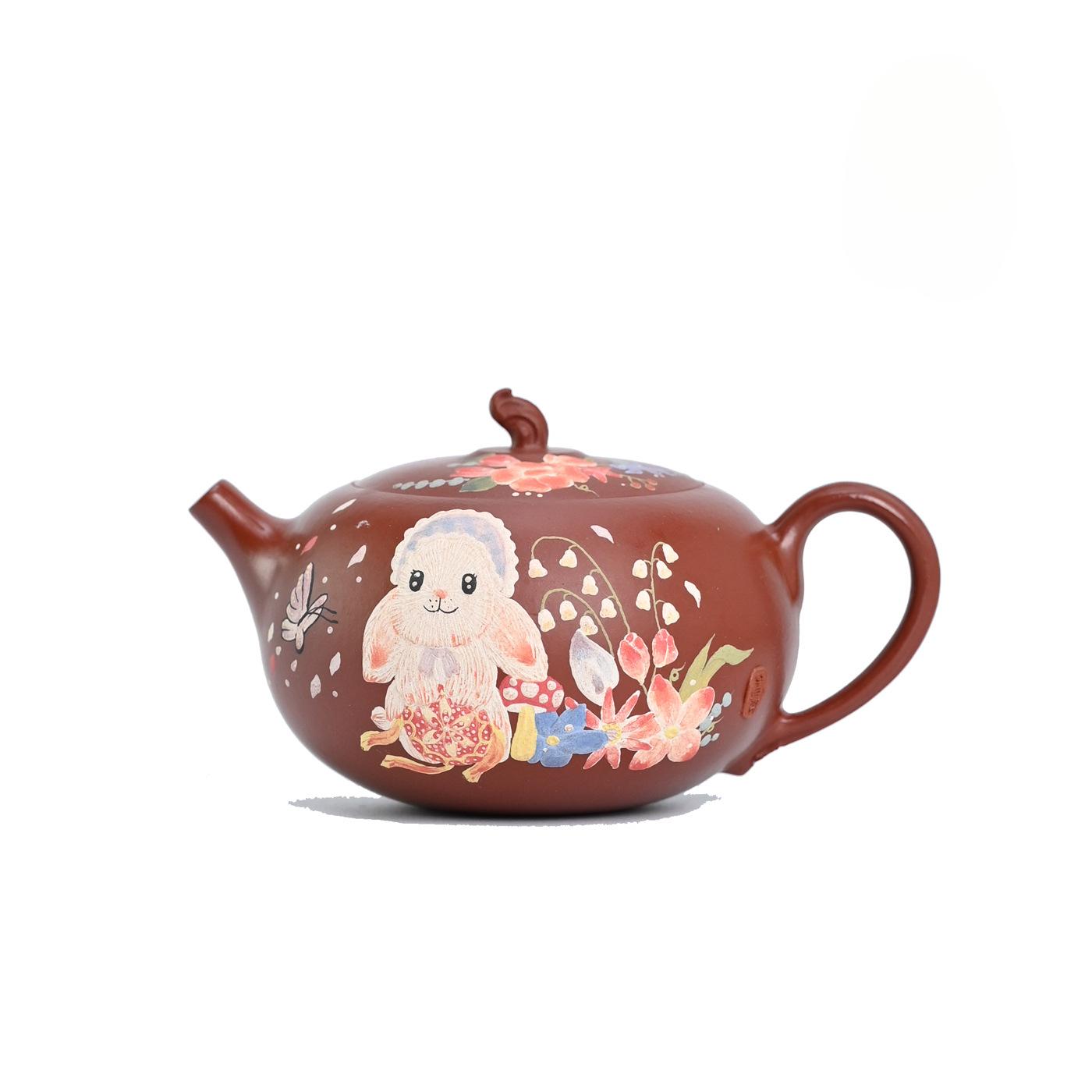 150ml Exquisite Yixing Purple Clay Teapots Handmade Colored Painted Jade Rabbit Flat Xishi Pot Raw Ore Mud Kettle Zisha Tea Set
150ml Exquisite Yixing Purple Clay Teapots Handmade Colored Painted Jade Rabbit Flat Xishi Pot Raw Ore Mud Kettle Zisha Tea Set