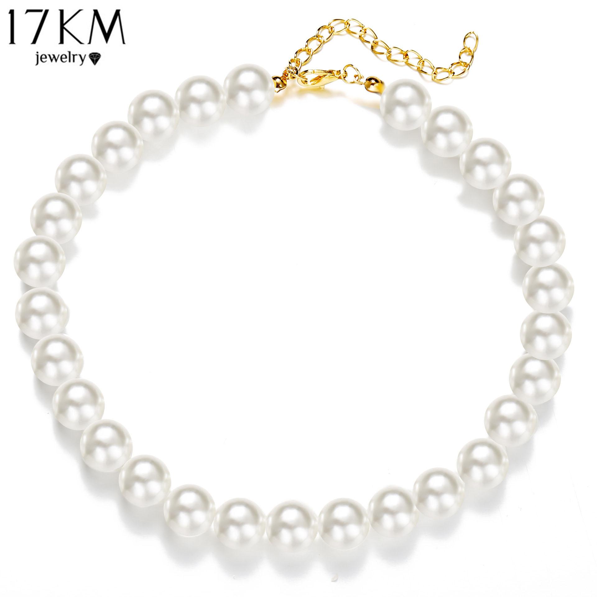 17KM Пресноводное жемчужное ожерелье Женское Ins Ветер Маленький Свежий Жемчужный Ожерелье Chocker Ключичная цепочка