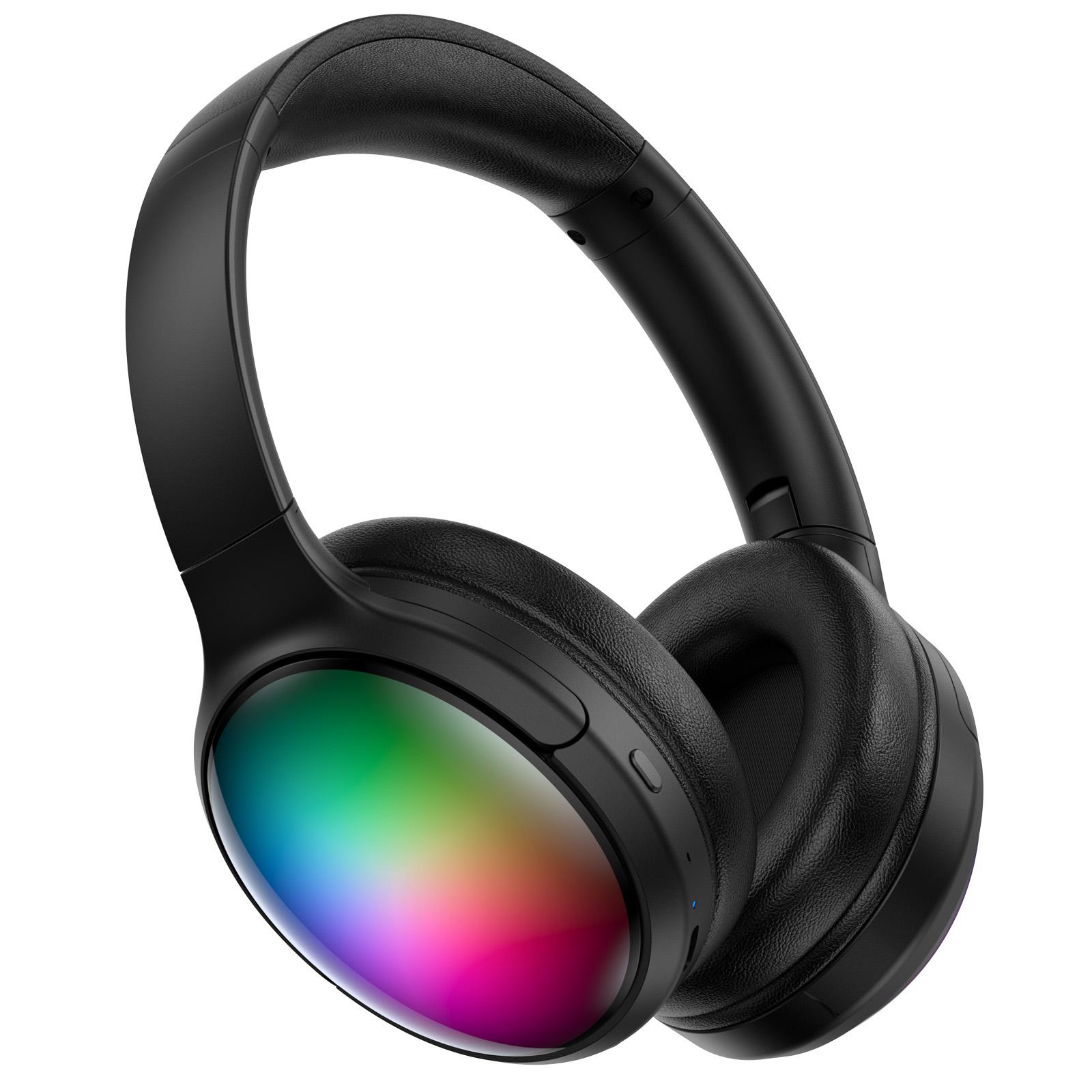 B2 Wireless Bluetooth Headphones with ANC Microphone, Rainbow RGB Lights Effect Lightweight Foldable Over-Ear Headphones with Music & Game Mode 19.6*16.7*8cm чорний
B2 Wireless Bluetooth Headphones with ANC Microphone, Rainbow RGB Lights Effect Lightweight Foldable Over-Ear Headphones with Music & Game Mode 19.6*16.7*8cm чорний