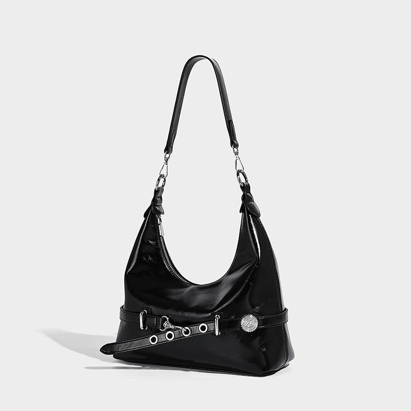 Cross-Border Solid Color Underarm Bag for Women 2025 New Trendy Fashion Commuter Shoulder Bag Simple Retro Portable Tote Bag Black PU
Cross-Border Solid Color Underarm Bag for Women 2025 New Trendy Fashion Commuter Shoulder Bag Simple Retro Portable Tote Bag Black PU