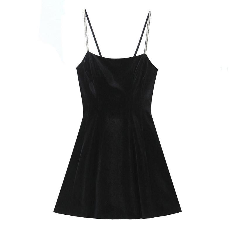European & American Style Autumn Black Velvet Mini Dress - Women s Elegant Fashion Small
European & American Style Autumn Black Velvet Mini Dress - Women s Elegant Fashion Small