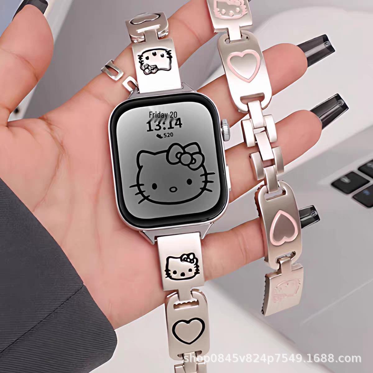 Heart KK Kitten Metal Watch Strap for Apple Watch Series 9/8, 10th Gen, SE, and 11 14mm чёрный/ярко-розовый
Heart KK Kitten Metal Watch Strap for Apple Watch Series 9/8, 10th Gen, SE, and 11 14mm чёрный/ярко-розовый