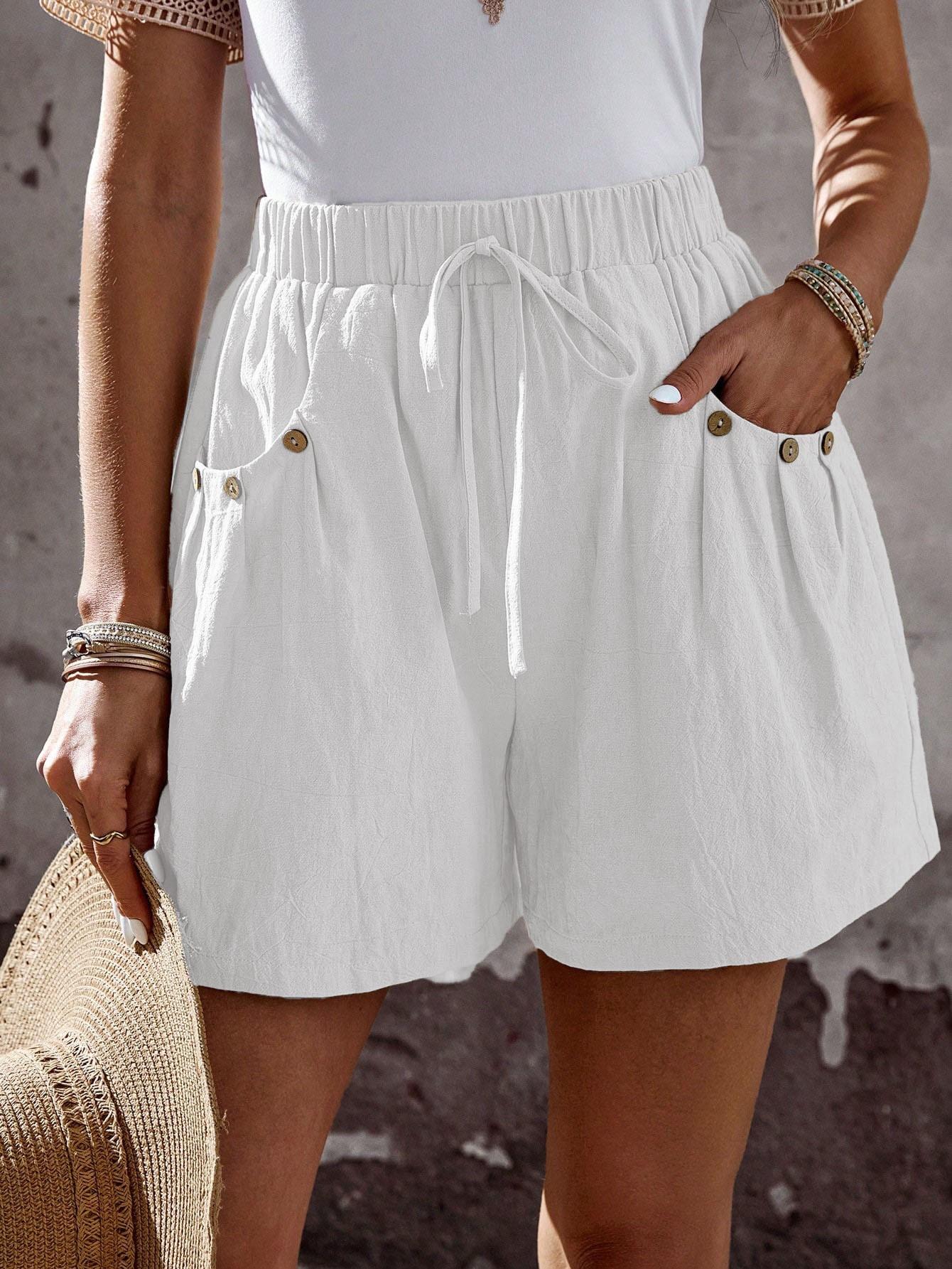 women s High Waist Drawstring Pocket Shorts Loose Wide Leg Casual Summer Short Pants S белый
women s High Waist Drawstring Pocket Shorts Loose Wide Leg Casual Summer Short Pants S белый