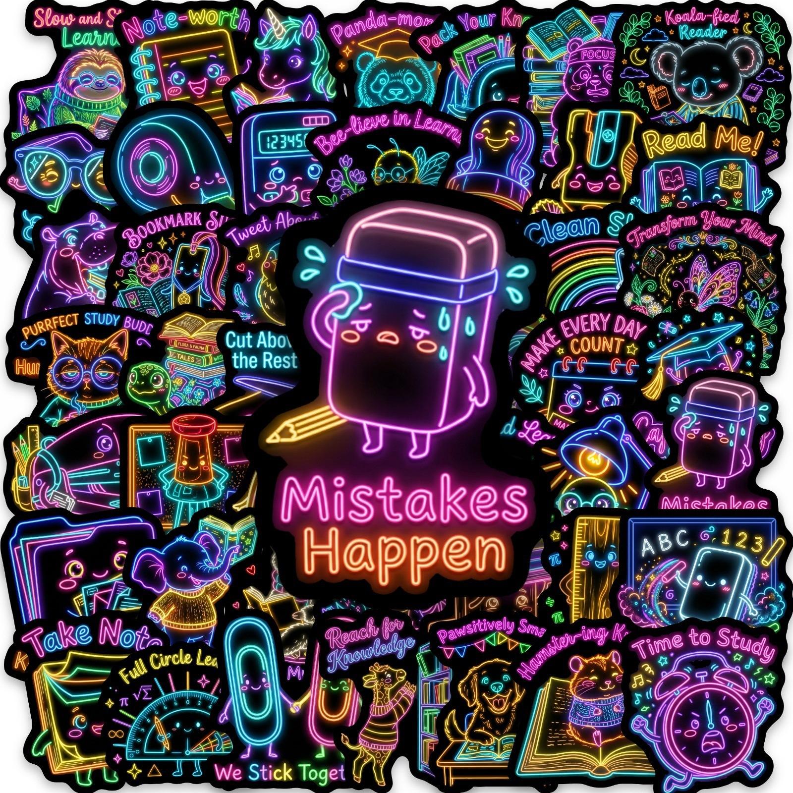 50 Neon Anthropomorphic Learning Theme Stickers Cartoon Stationery Cute Pet Student Handbook Pp Sticker Batch
50 Neon Anthropomorphic Learning Theme Stickers Cartoon Stationery Cute Pet Student Handbook Pp Sticker Batch