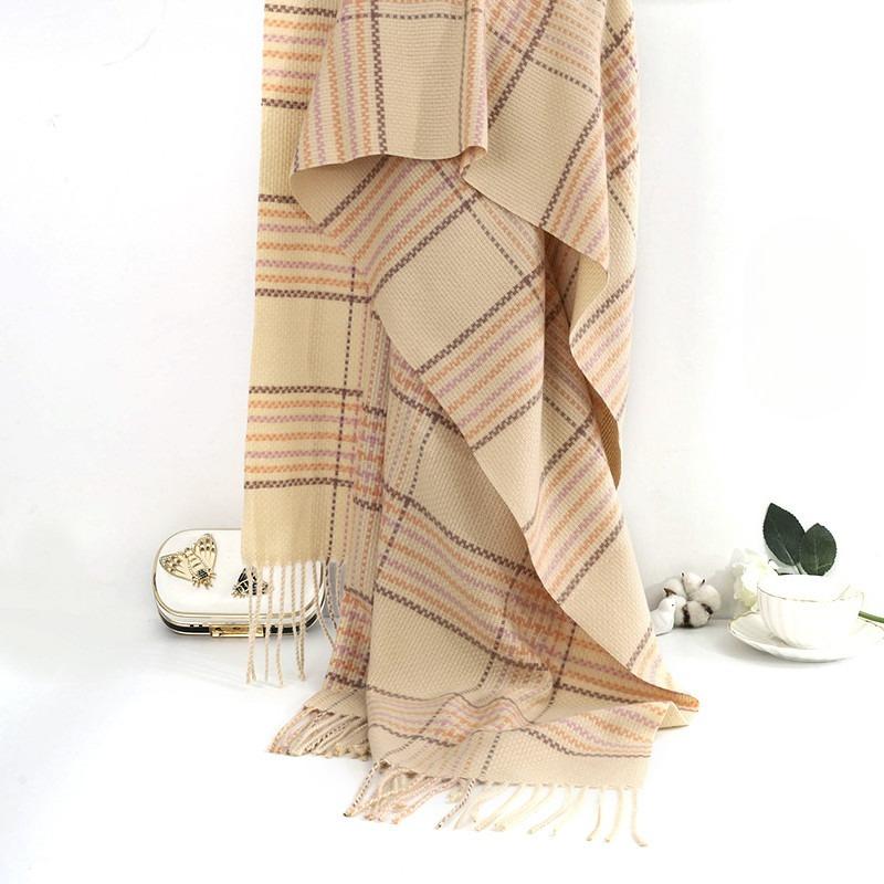 Wool Cashmere Scarf for Women in Winter New Tassel Shawl Autumn and Winter Imitation Cashmere Plaid Scarf 200*70CM
Wool Cashmere Scarf for Women in Winter New Tassel Shawl Autumn and Winter Imitation Cashmere Plaid Scarf 200*70CM